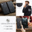 AUTSPACE For iPhone 16 Wallet Case  A01 Leather Stand Cover with RFID Blocking Card Holder - Black - 5