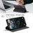 AUTSPACE For iPhone 16 Wallet Case  A01 Leather Stand Cover with RFID Blocking Card Holder - Black - 7