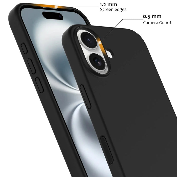 For iPhone 16 Case Compatible with MagSafe Liquid Silicone Phone Cover with Camera Touch Control Button - Black - 6