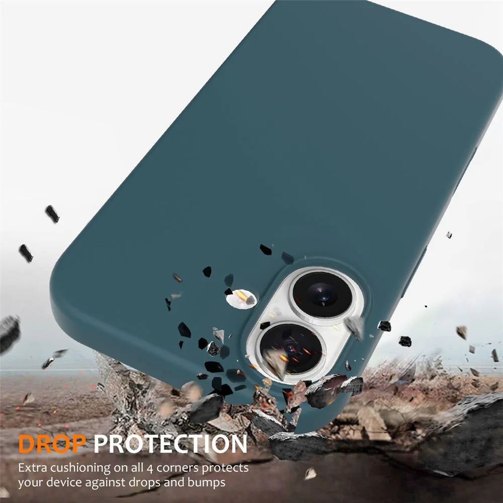 For iPhone 16 Plus Case Compatible with MagSafe Liquid Silicone Phone Cover with Camera Touch Control Button - Lake Green - 2