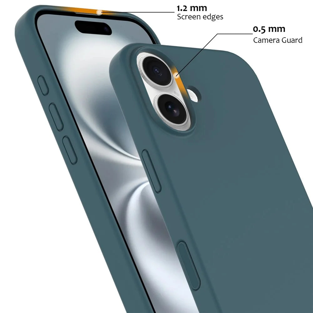For iPhone 16 Plus Case Compatible with MagSafe Liquid Silicone Phone Cover with Camera Touch Control Button - Lake Green - 6