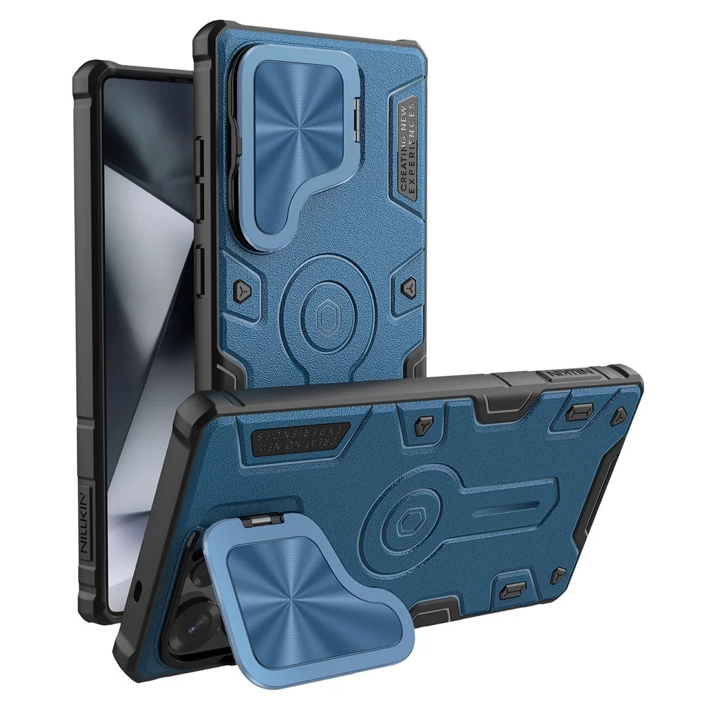 NILLKIN Camshield Armor Prop Case for Samsung Galaxy S25 Ultra Camera Lid PC + TPU Cover - Blue - 1
