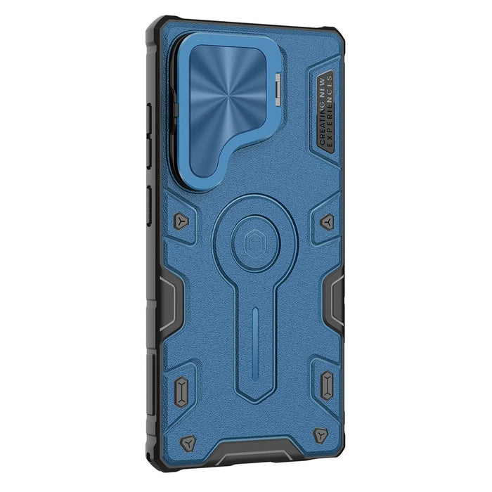 NILLKIN Camshield Armor Prop Case for Samsung Galaxy S25 Ultra Camera Lid PC + TPU Cover - Blue - 3