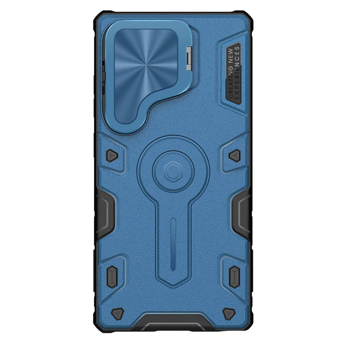 NILLKIN Camshield Armor Prop Case for Samsung Galaxy S25 Ultra Camera Lid PC + TPU Cover - Blue - 4