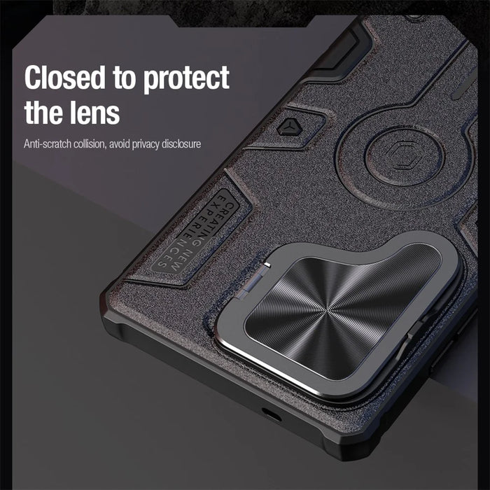 NILLKIN Camshield Armor Prop Case for Samsung Galaxy S25 Ultra Camera Lid PC + TPU Cover - Blue - 7