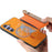 For Samsung Galaxy A36 5G Magnetic Leather Back Case with Detachable Card Holder and Wristband - Orange - 6
