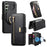 For Samsung Galaxy S24 FE Magnetic Leather Case with Detachable RFID Blocking Zipper Wallet Cover - Black - 1
