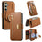 For Samsung Galaxy A25 5G (Global) (161.0 x 76.5 x 8.3mm) Magnetic Leather Case with Detachable RFID Blocking Zipper Wallet Cover - Brown - 1
