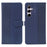 For Samsung Galaxy A26 5G Case Magnetic Clasp Four Leaf Clover Leather Phone Cover - Blue - 1