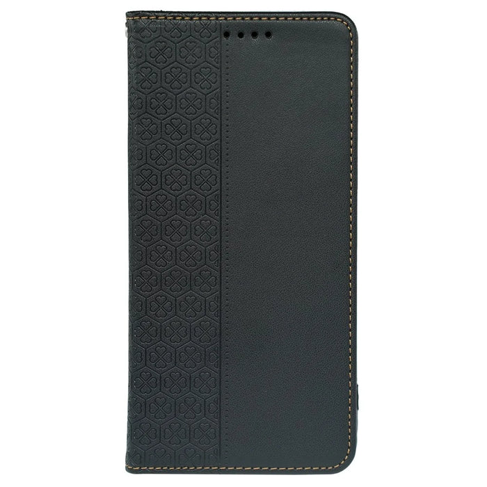For Samsung Galaxy S23+ Case Four Leaf Clover Leather Flip Phone Cover Stand Wallet - Black - 5