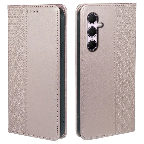 For Samsung Galaxy A26 5G Case Four Leaf Clover Leather Flip Phone Cover Stand Wallet - Rose Gold - 1
