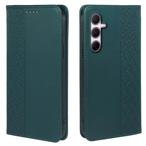 For Samsung Galaxy A36 5G / A56 5G Case Four Leaf Clover Leather Flip Phone Cover Stand Wallet - Green - 1