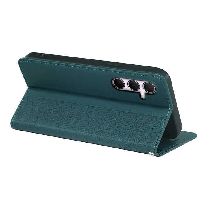 For Samsung Galaxy A36 5G / A56 5G Case Four Leaf Clover Leather Flip Phone Cover Stand Wallet - Green - 4