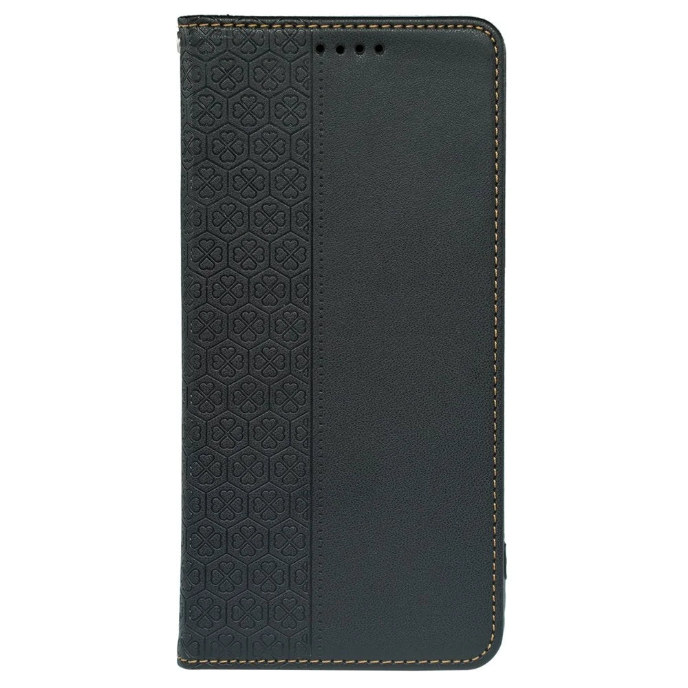 For Google Pixel 9 / Pixel 9 Pro Case Four Leaf Clover Leather Flip Phone Cover Stand Wallet - Black - 5