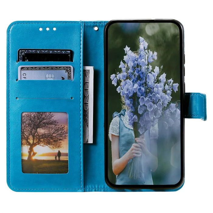 For Samsung Galaxy A26 5G Case Imprinted Totem PU Leather Wallet Stand Phone Cover - Blue - 2