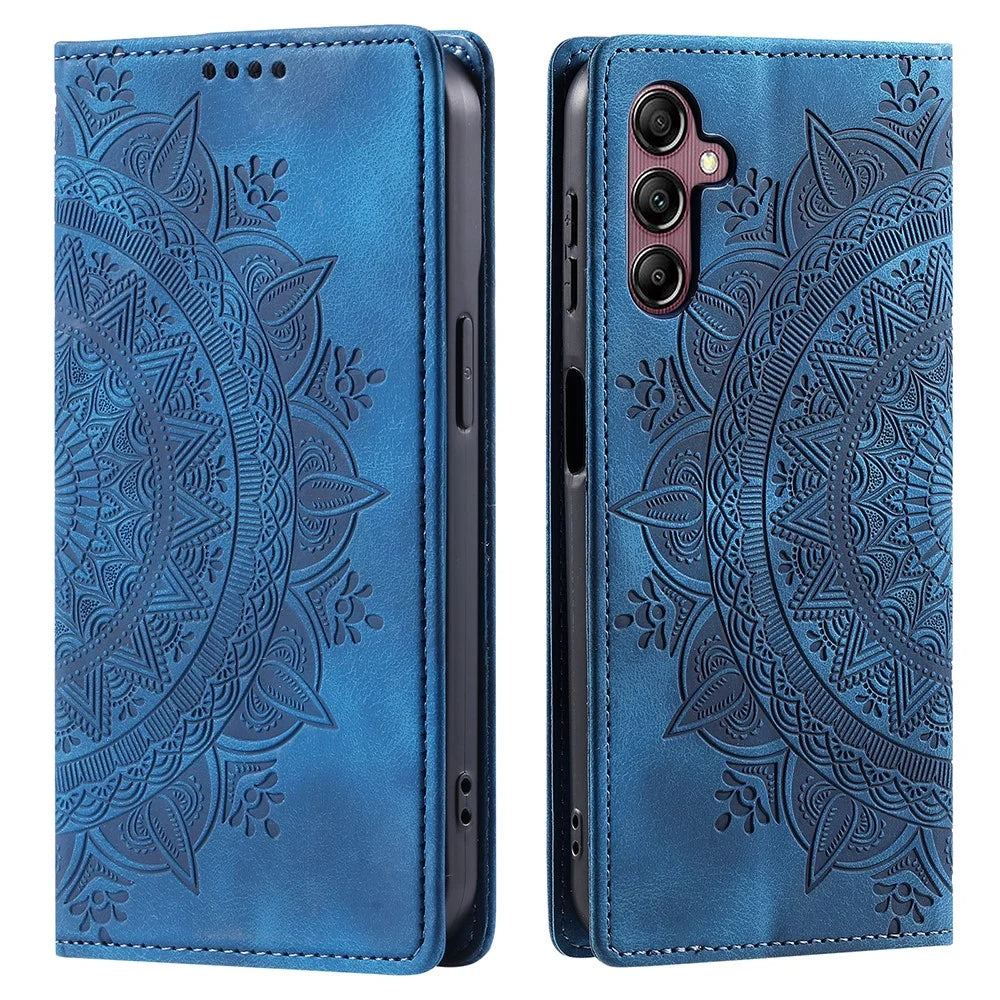 Style-010 For Samsung Galaxy A26 5G Case Magnetic Closing Leather Phone Cover Pattern Imprinted - Blue - 1