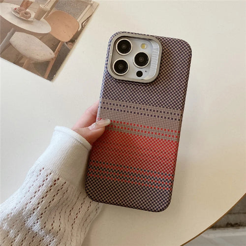 For iPhone 14 Pro Case Compatible with MagSafe PC Phone Back Cover Metal Lens Frame Kickstand - Sunset Grey - 1