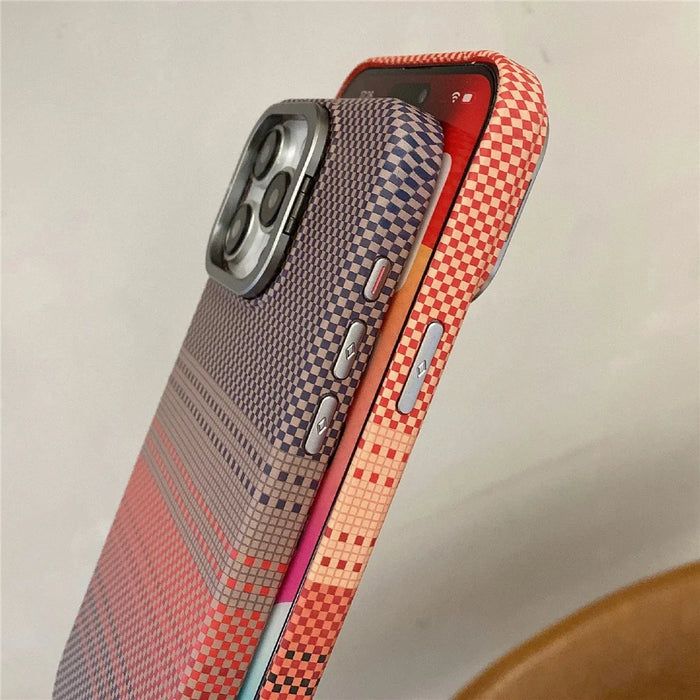 For iPhone 16 Pro Max Case Compatible with MagSafe PC Phone Back Cover Metal Lens Frame Kickstand - Sunset Grey - 3