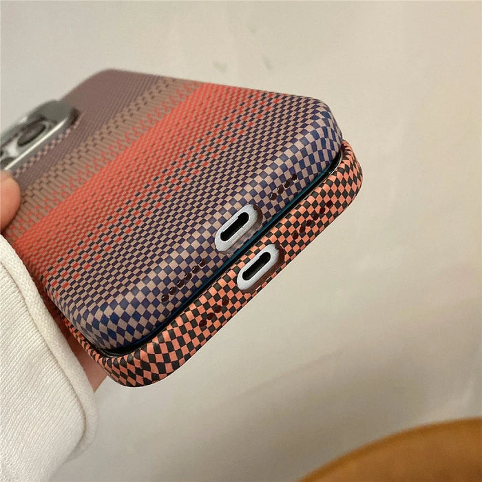 For iPhone 16 Pro Case Compatible with MagSafe PC Phone Back Cover Metal Lens Frame Kickstand - Sunset Grey - 4