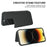 For iPhone 14 Pro Magnetic Case RCS Eco Friendly Flip Phone Cover with Kickstand RFID Blocking - Black - 3
