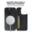 For iPhone 15 Pro Magnetic Case RCS Eco Friendly Flip Phone Cover with Kickstand RFID Blocking - Black - 7