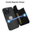 For iPhone 16 Pro Magnetic Case RCS Eco Friendly Flip Phone Cover with Kickstand RFID Blocking - Black - 2