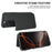 For iPhone 16 Pro Magnetic Case RCS Eco Friendly Flip Phone Cover with Kickstand RFID Blocking - Black - 3