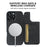 For iPhone 16 Pro Magnetic Case RCS Eco Friendly Flip Phone Cover with Kickstand RFID Blocking - Black - 7