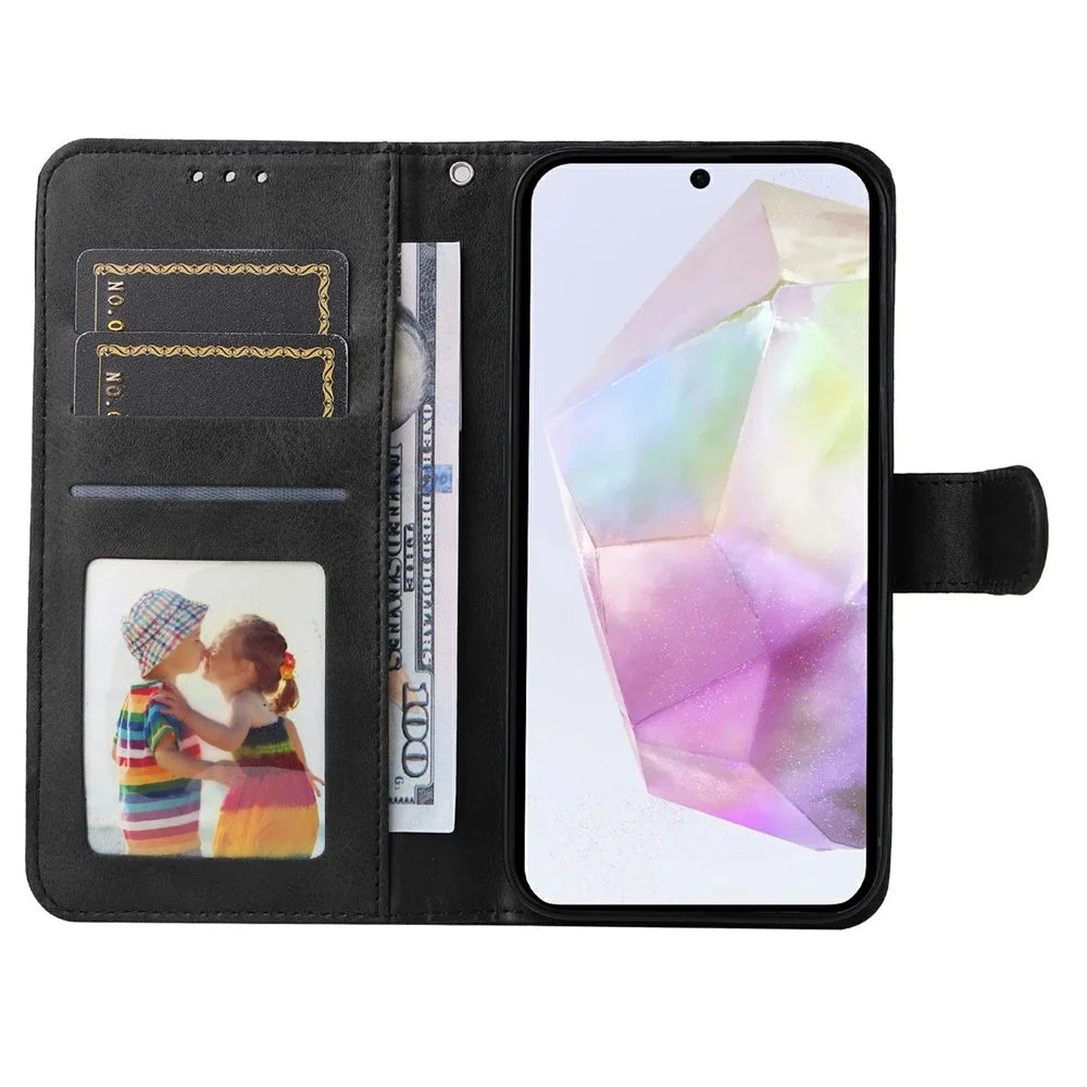 For Samsung Galaxy A36 5G Case Wallet PU Leather Folio Flip Phone Cover - Black - 2