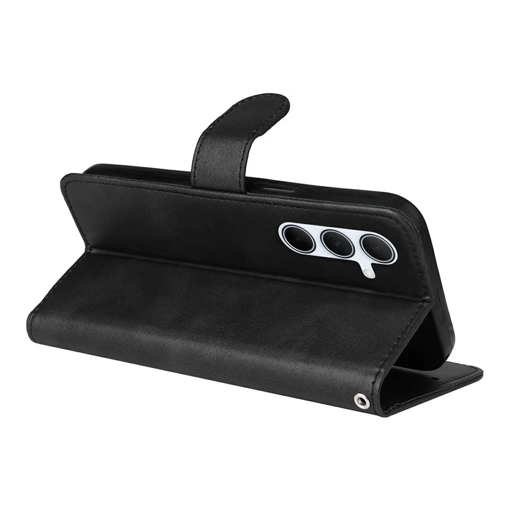 For Samsung Galaxy A36 5G Case Wallet PU Leather Folio Flip Phone Cover - Black - 4