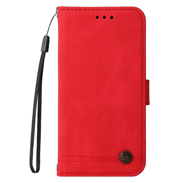 For Samsung Galaxy A36 5G Leather Wallet Cases Skin Touch Phone Cover Stand with Strap - Red - 6
