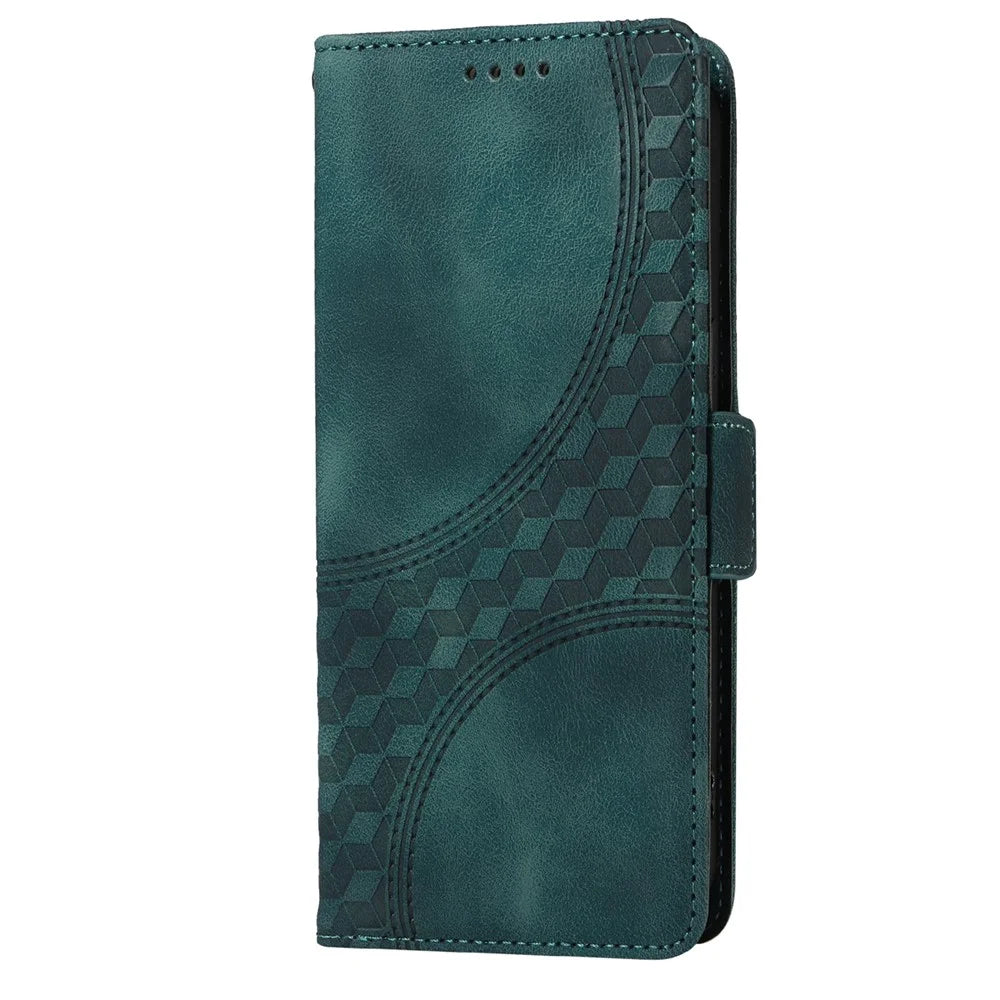 For Samsung Galaxy A36 5G Case PU Leather Phone Cover Rhombus Starry Imprinted - Green - 7