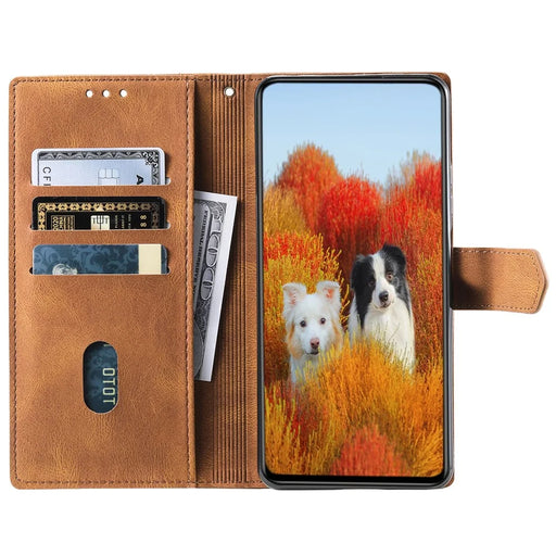 TTUDRCH Style 004 For Samsung Galaxy A26 5G Leather Case RFID Blocking Wallet Stand Phone Cover with Strap - Brown - 2