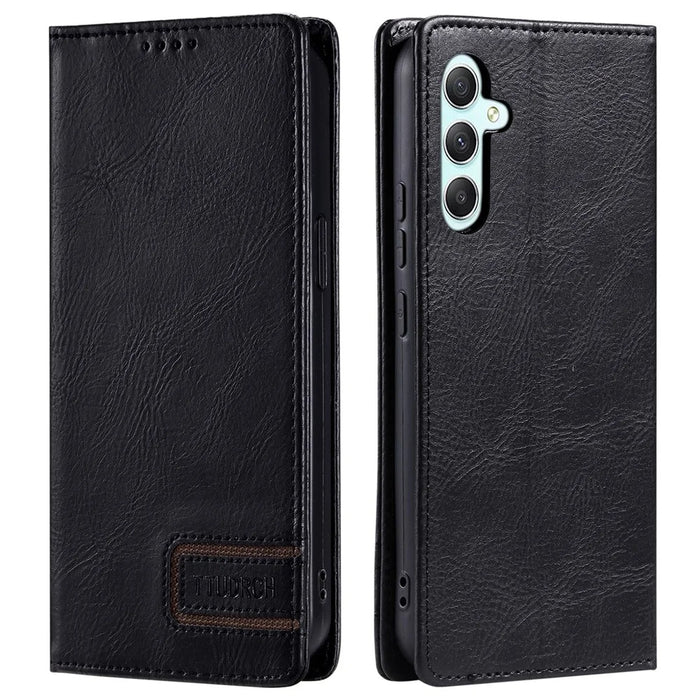 TTUDRCH Style 007 For Samsung Galaxy A26 5G Leather Case RFID Blocking Wallet Stand Phone Cover - Black - 1