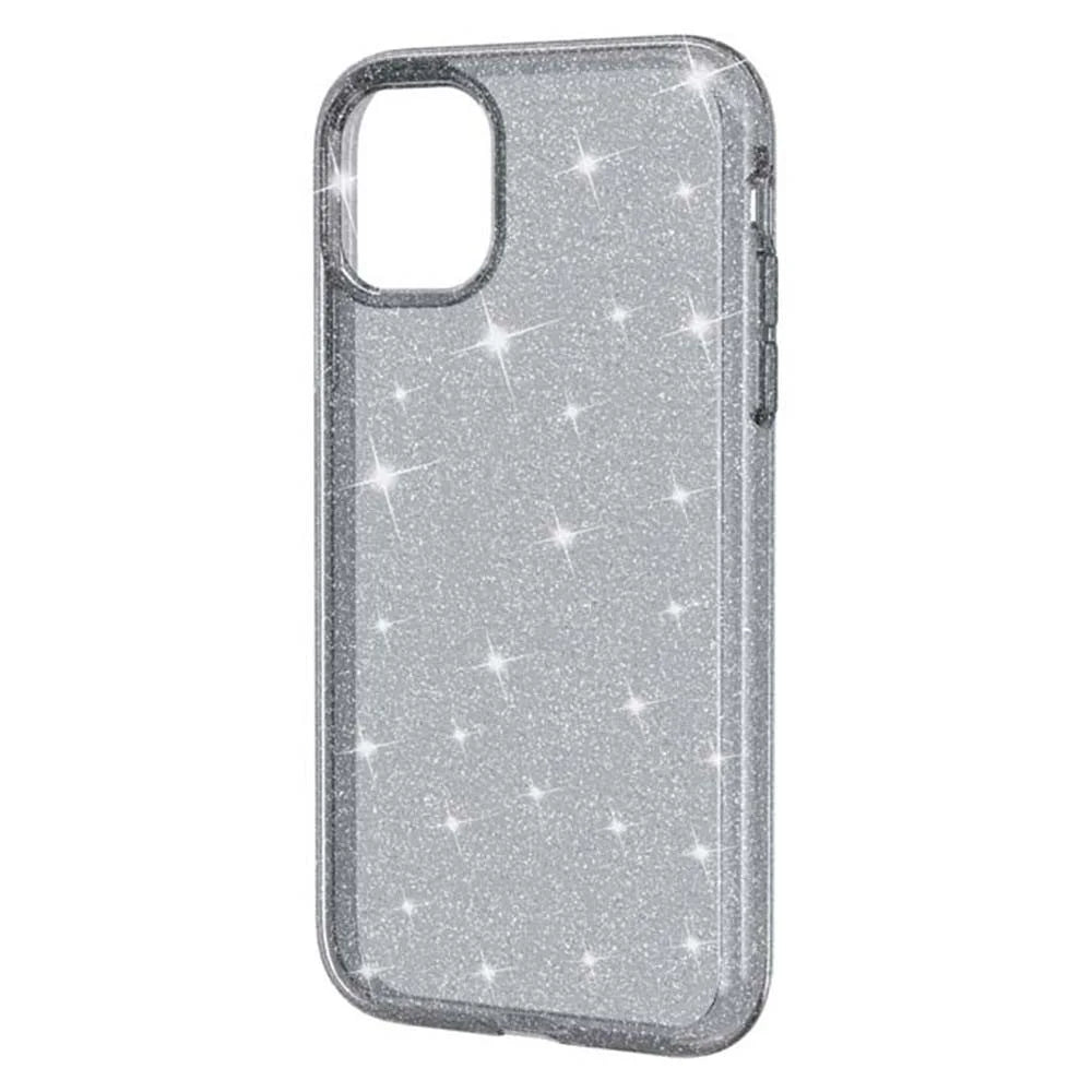 For iPhone 11 Case Anti-Scratch PC + TPU Sparkly Glitter Phone Cover - Black - 2
