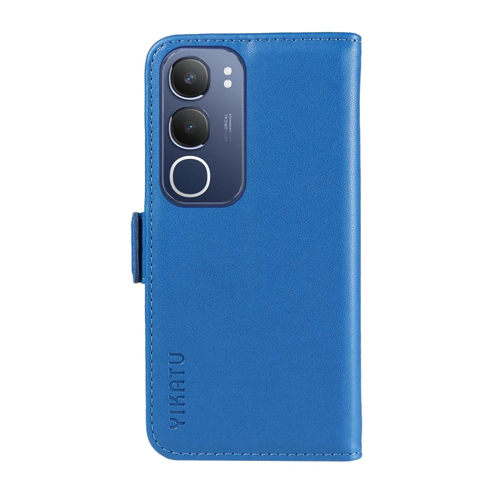 YIKATU For vivo Y19s 4G Wallet Phone Case  YK-003 Leather Stand Cover - Sky Blue - 3