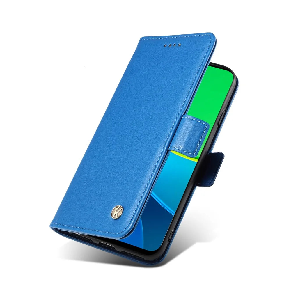 YIKATU For vivo Y19s 4G Wallet Phone Case  YK-003 Leather Stand Cover - Sky Blue - 7