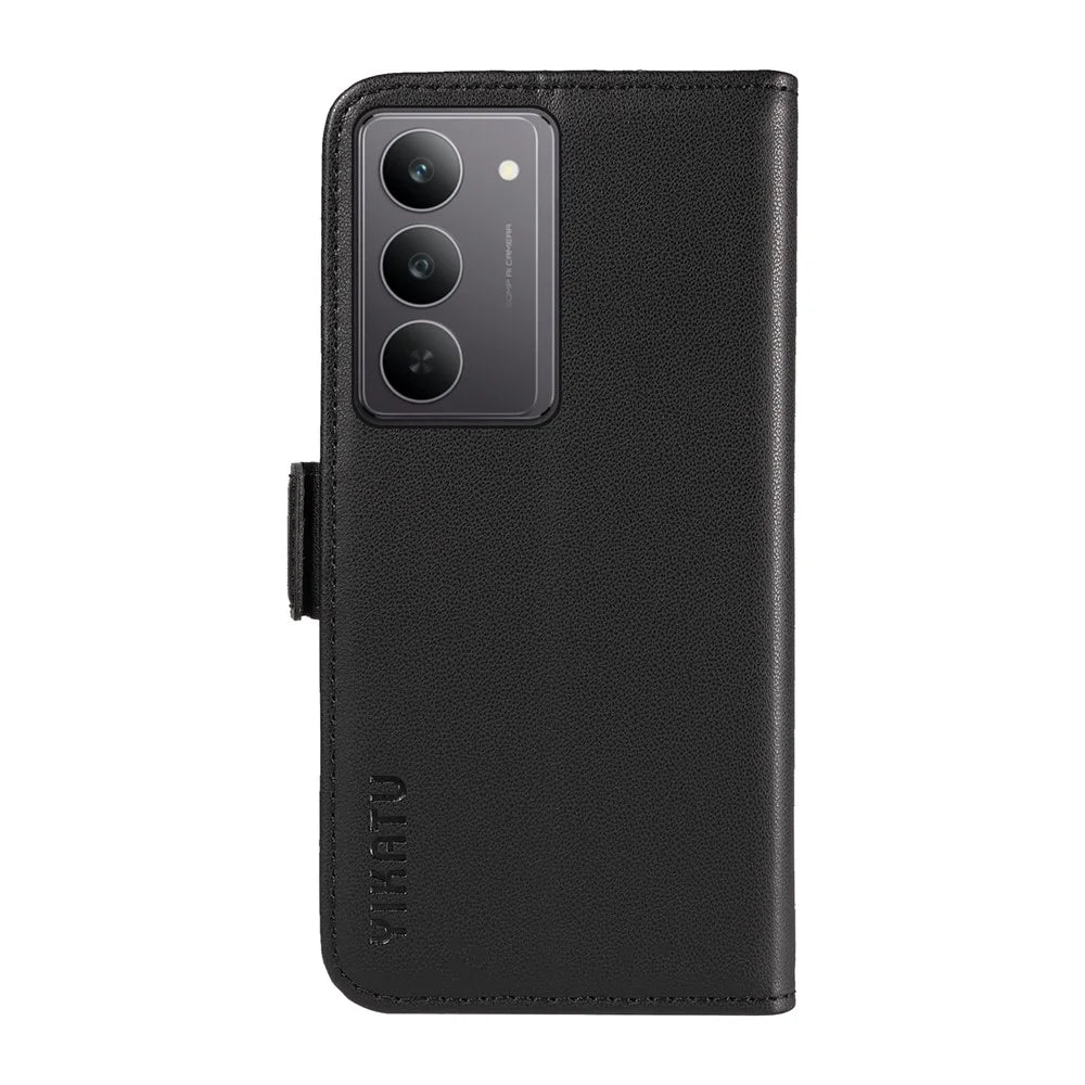 YIKATU For Realme C75 4G / C71 4G / V60 Pro 5G / 14x 5G Wallet Phone Case  YK-003 Leather Stand Cover -  Black - 3