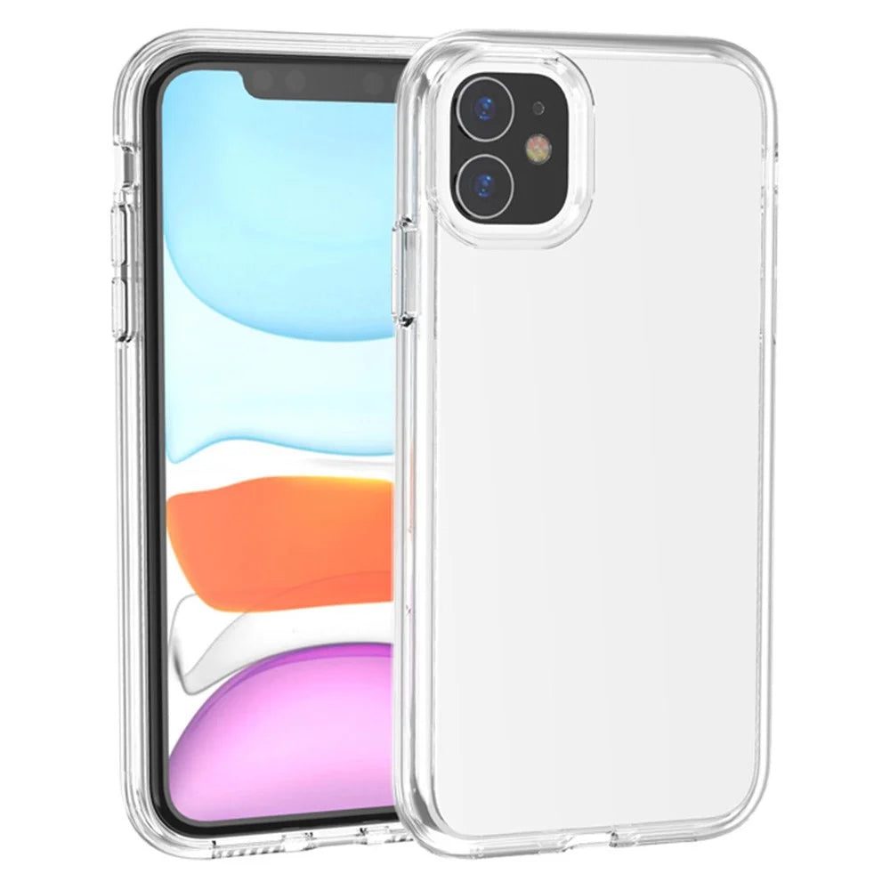 For iPhone 11 Case PC + TPU Shockproof Clear Phone Cover - Transparent - 1