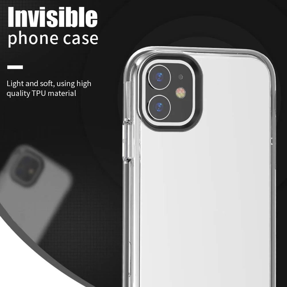 For iPhone 11 Case PC + TPU Shockproof Clear Phone Cover - Transparent - 3