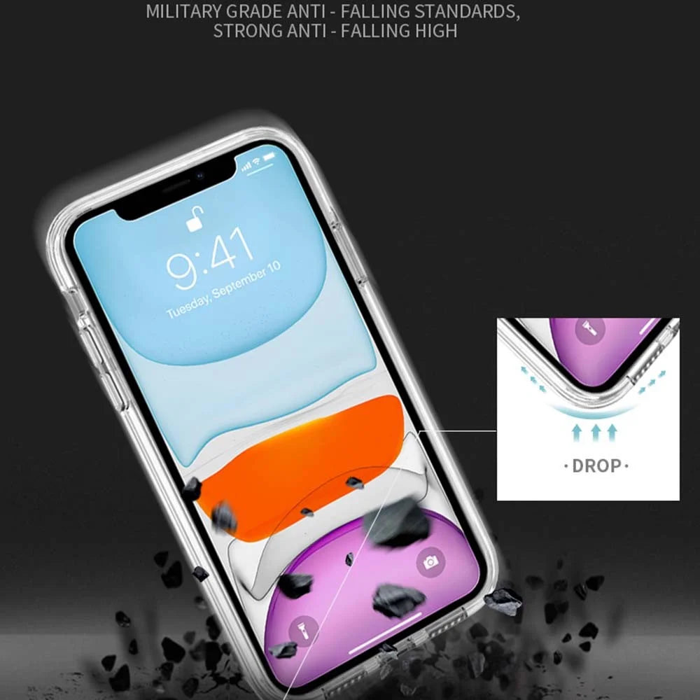 For iPhone 11 Case PC + TPU Shockproof Clear Phone Cover - Transparent - 4