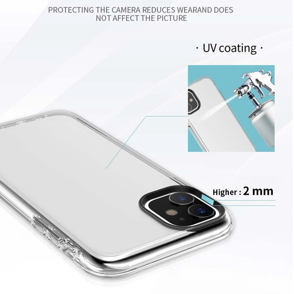 For iPhone 11 Case PC + TPU Shockproof Clear Phone Cover - Transparent - 6