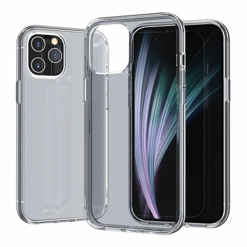 For iPhone 11 Pro Case PC + TPU Shockproof Clear Phone Cover - Transparent Black - 1