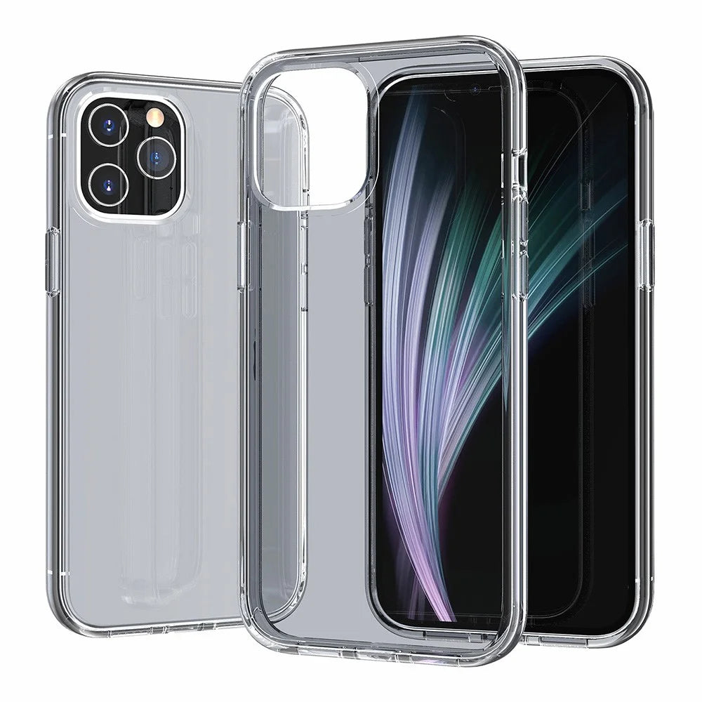 For iPhone 11 Pro Case PC + TPU Shockproof Clear Phone Cover - Transparent Black - 1