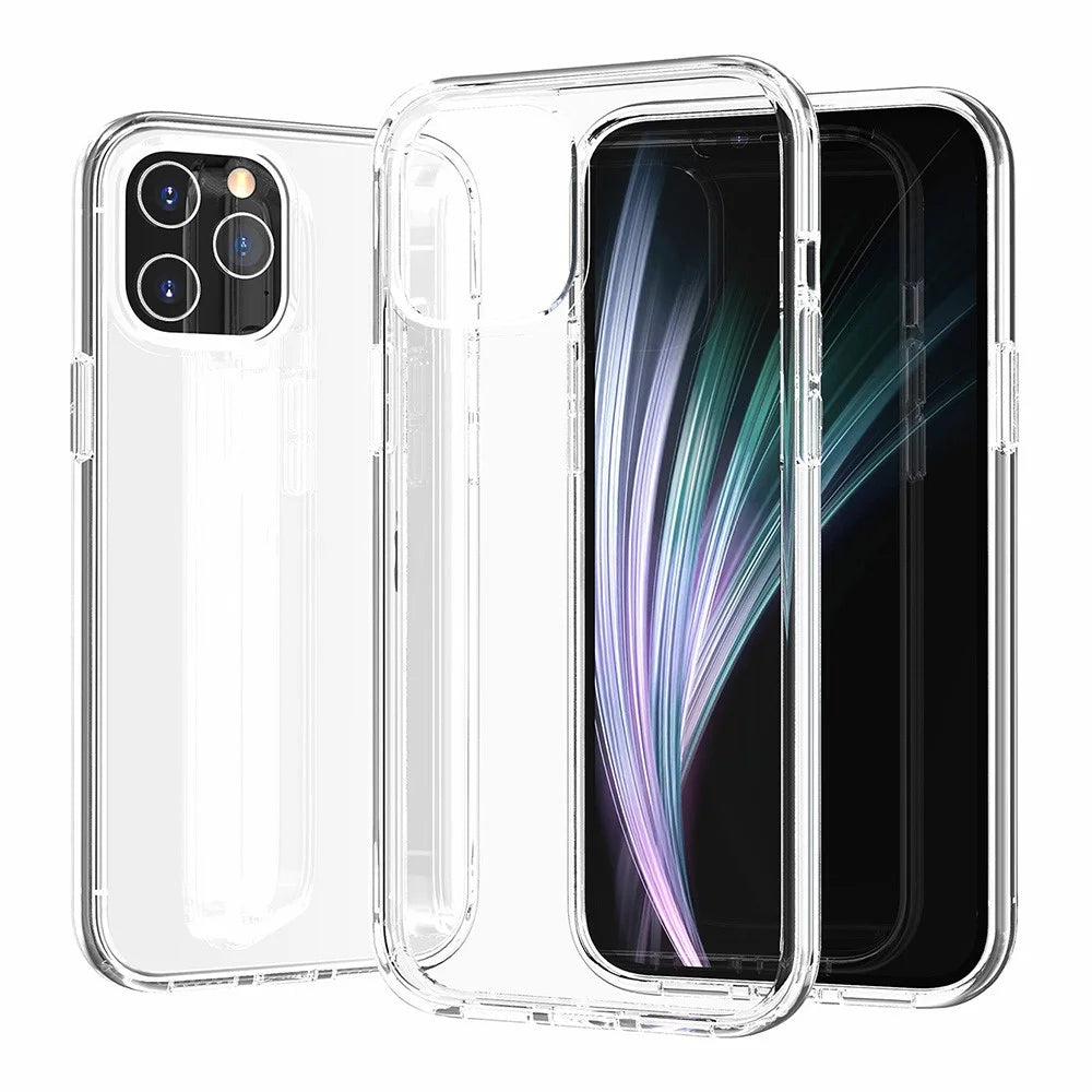 For iPhone 11 Pro Max Case PC + TPU Shockproof Clear Phone Cover - Transparent - 1