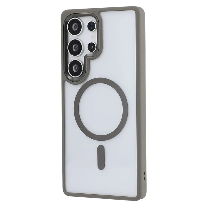 FULEXIN For Samsung Galaxy S25 Ultra Magnetic Case Anti Drop TPU + PC Phone Cover - Grey - 3