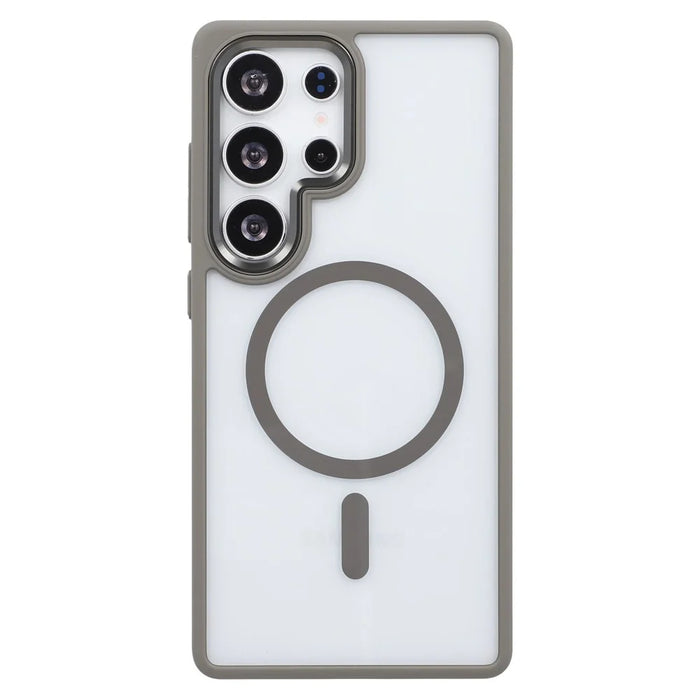 FULEXIN For Samsung Galaxy S25 Ultra Magnetic Case Anti Drop TPU + PC Phone Cover - Grey - 4