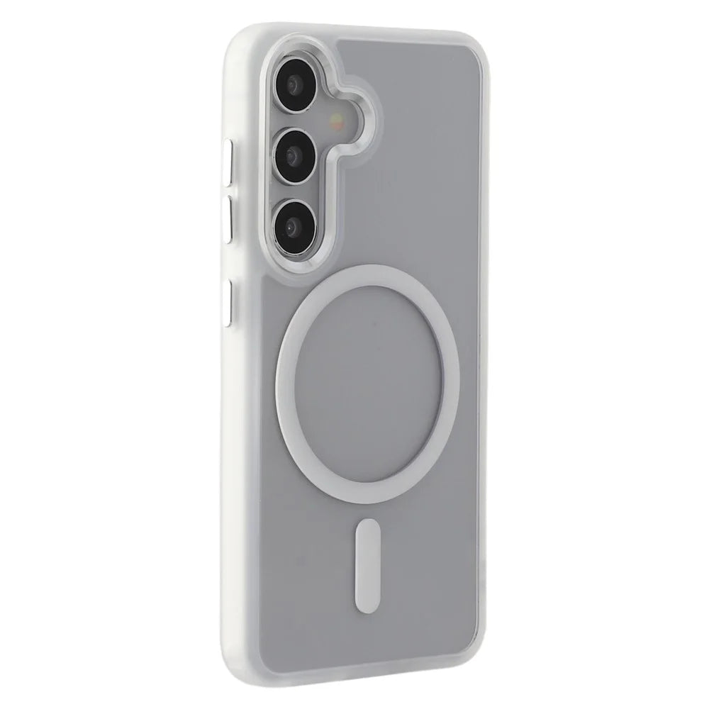 FULEXIN For Samsung Galaxy S25+ Magnetic Case Anti Drop TPU + PC Phone Cover - White - 1