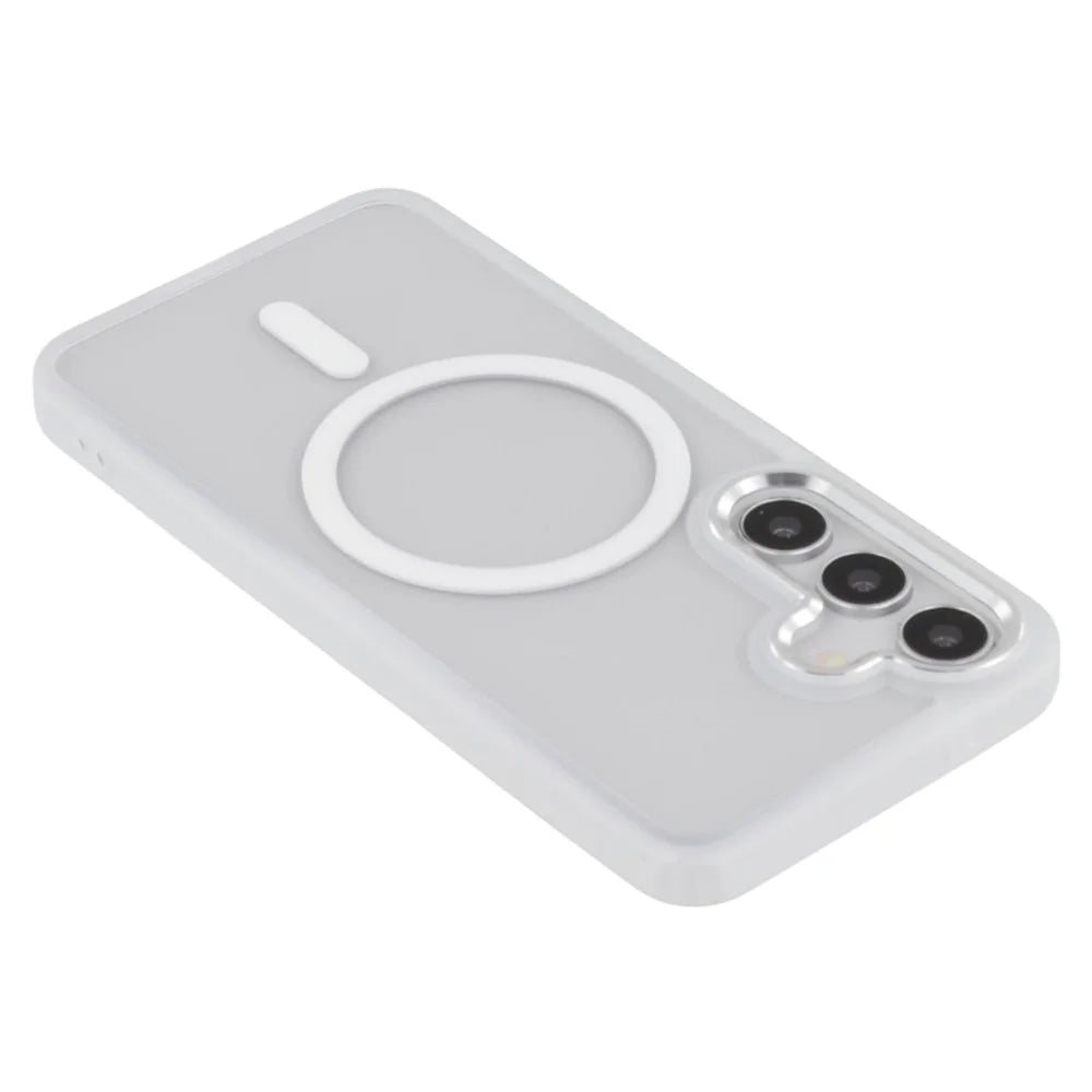 FULEXIN For Samsung Galaxy S25+ Magnetic Case Anti Drop TPU + PC Phone Cover - White - 6
