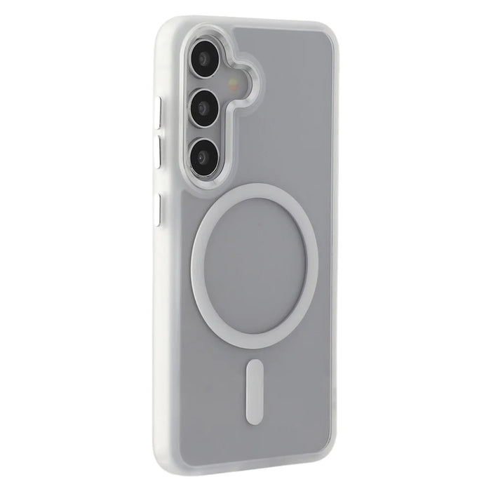 FULEXIN For Samsung Galaxy S25 Magnetic Case Anti Drop TPU + PC Phone Cover - White - 1